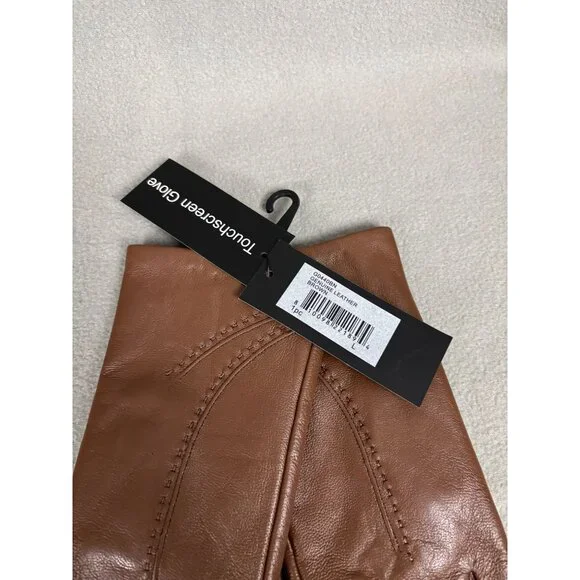 Marcus Adler Brown Leather Women's Touchscreen Gloves Size Large New With Tag's - Picture 5 of 6